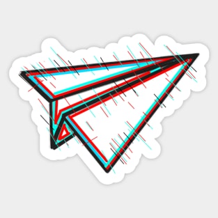 Glitchy Plane Sticker